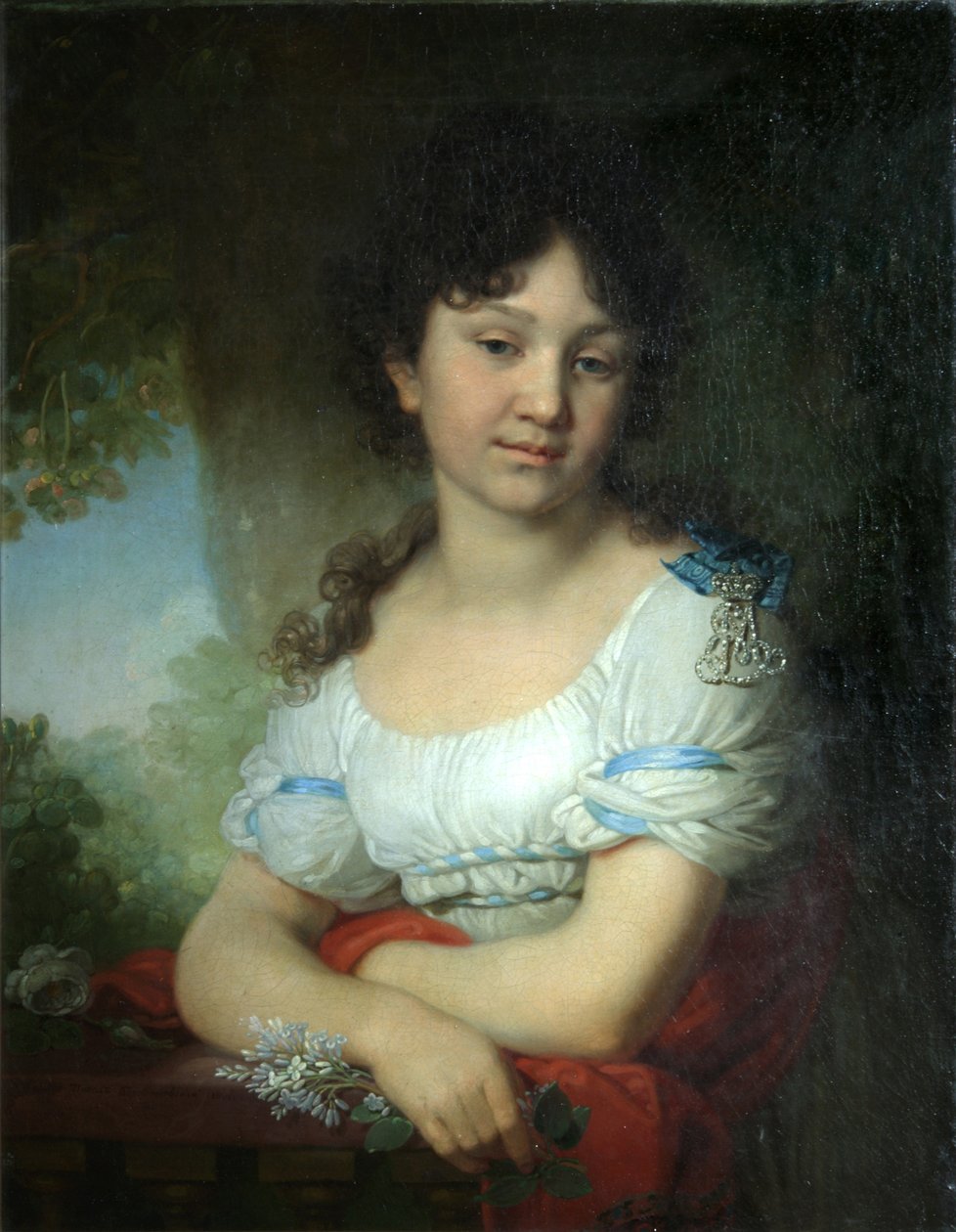 Portræt af grevinde Maria Alexeyevna Orlova-Denisova, 1801 af Vladimir Lukich Borovikovsky