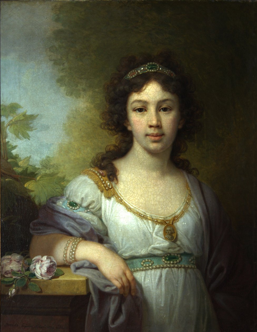 Portræt af Varvara Shidlovskaya, 1798 af Vladimir Lukich Borovikovsky