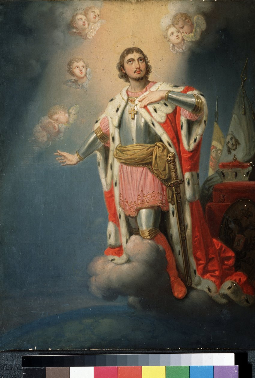 ""Representation du heros national russe Alexandre de la Neva (ou Alexandre Nevski eller Alexander Nevsky) (1220-1263) prince de Novgorod"" Peinture de Vladimir Lukich Borovikovsky (ou Borovikovski) (1757-1825) State Tretyakov Gallery, Moscou af Vladimir Lukich Borovikovsky