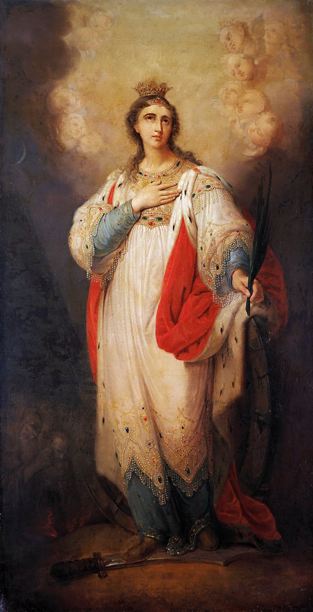 Saint Catherine (olie på pap) af Vladimir Lukich Borovikovsky