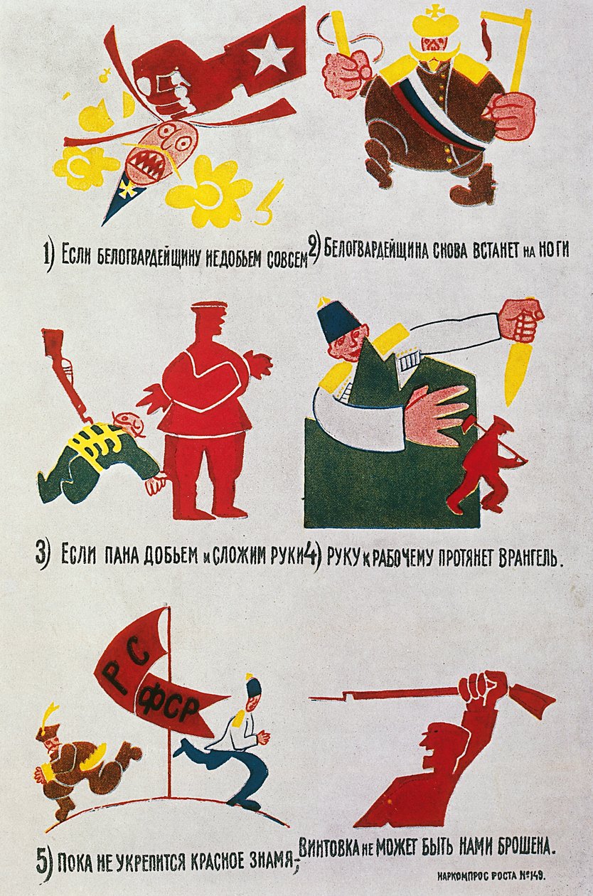 Propagandaplakater mod general Peter Wrangel (1878-1928), kommandør for anti-bolsjevikiske styrker af Vladimir Mayakovsky