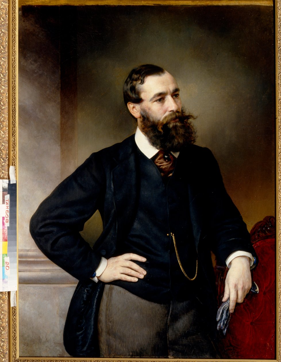 Portræt af juristen og filosoffen Boris Nikolaievitch Chicherin (Chicherin) (1828-1904) - Maleri af Vladimir Osipovich Sherwood (Shervud) (1832-1897), olie på lærred (117x83 cm), slutningen af ​​1800-tallet - (Portræt af jurist og jurist politisk filosofer af Vladimir Ossipovitch Sherwood
