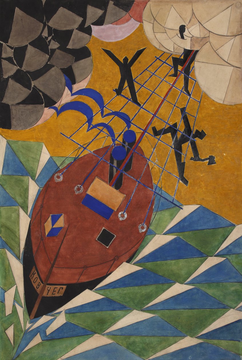 The Ark. Scenedesign til teaterstykket Mystery-Bouffe af Vladimir Mayakovsky, 1919. af Vladimir Vladimirovich Mayakovsky