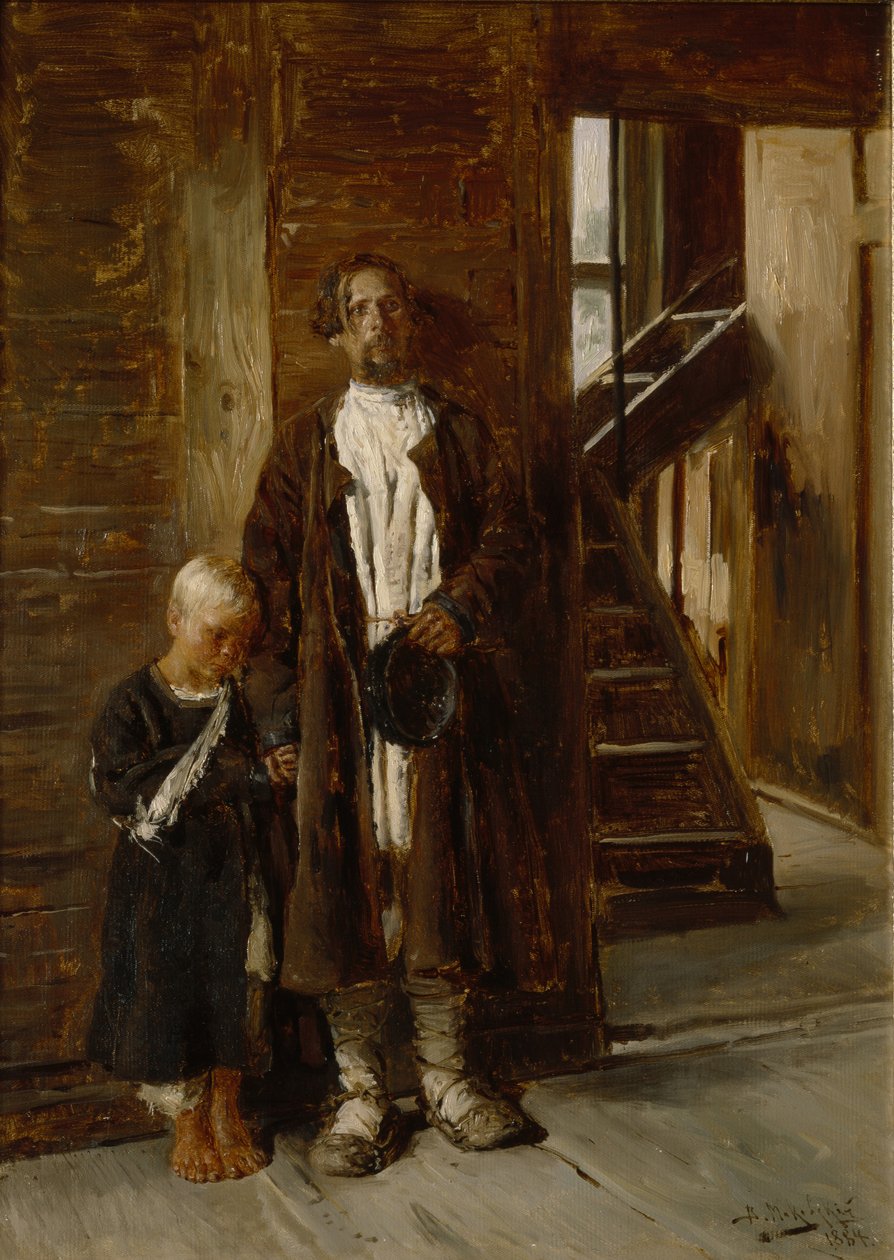 Afventer en medicin, 1884 af Vladimir Yegorovich Makovsky