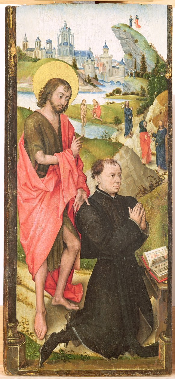 Knælende donor med Johannes Døberen, c.1470 af Vrancke van der Stockt