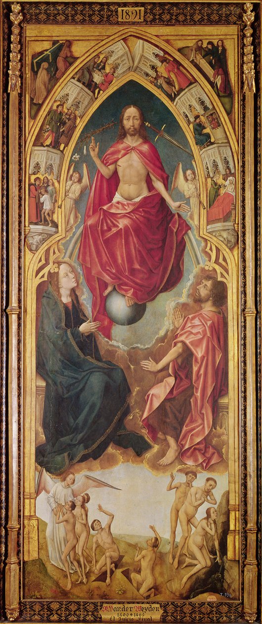 The Last Judgment and the Resurrection of the Dead, venstre hånd (til seeren) panel fra Redemption Triptych, ca. 1460 af Vrancke van der Stockt