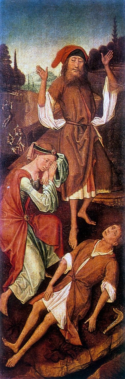 Adam og Eva græder over den dygtige krop, c1440-1495. af Vrancke van der Stockt