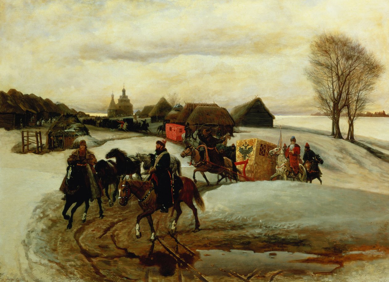Tsarinaens forårspilgrimsfærd under zar Aleksy Mihailovich, 1868 af Vyacheslav Grigorievich Shvarts