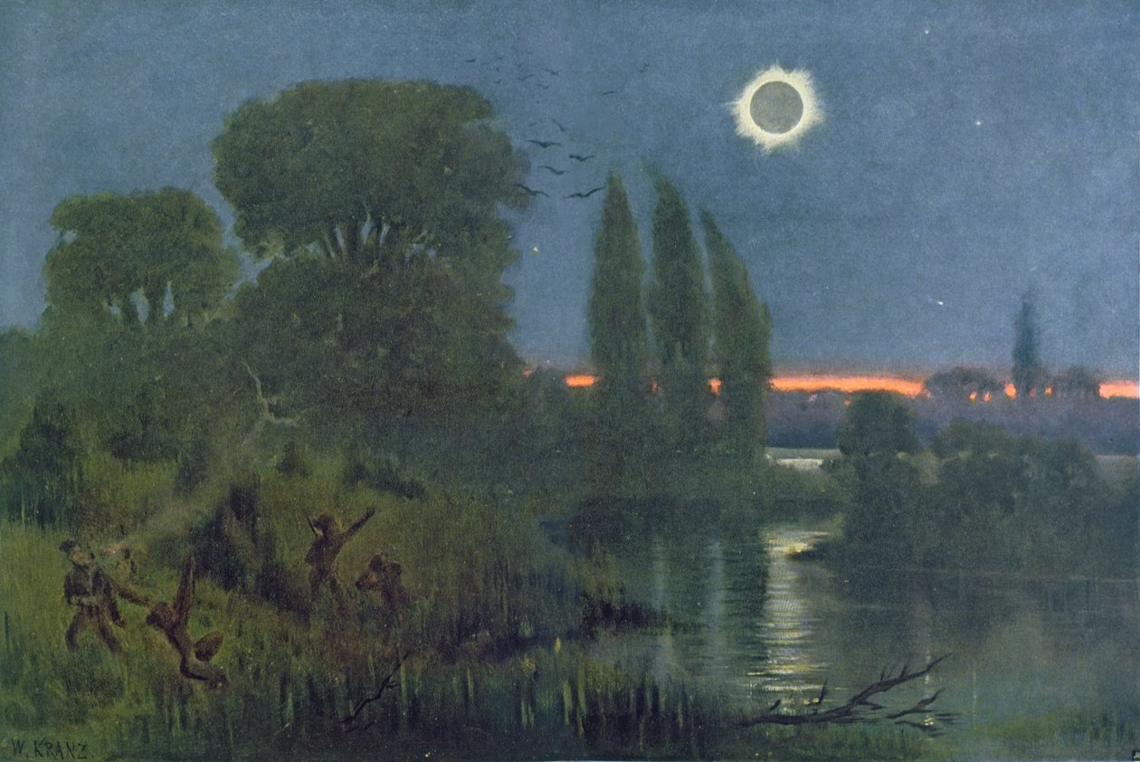 Total solformørkelse, illustration fra 