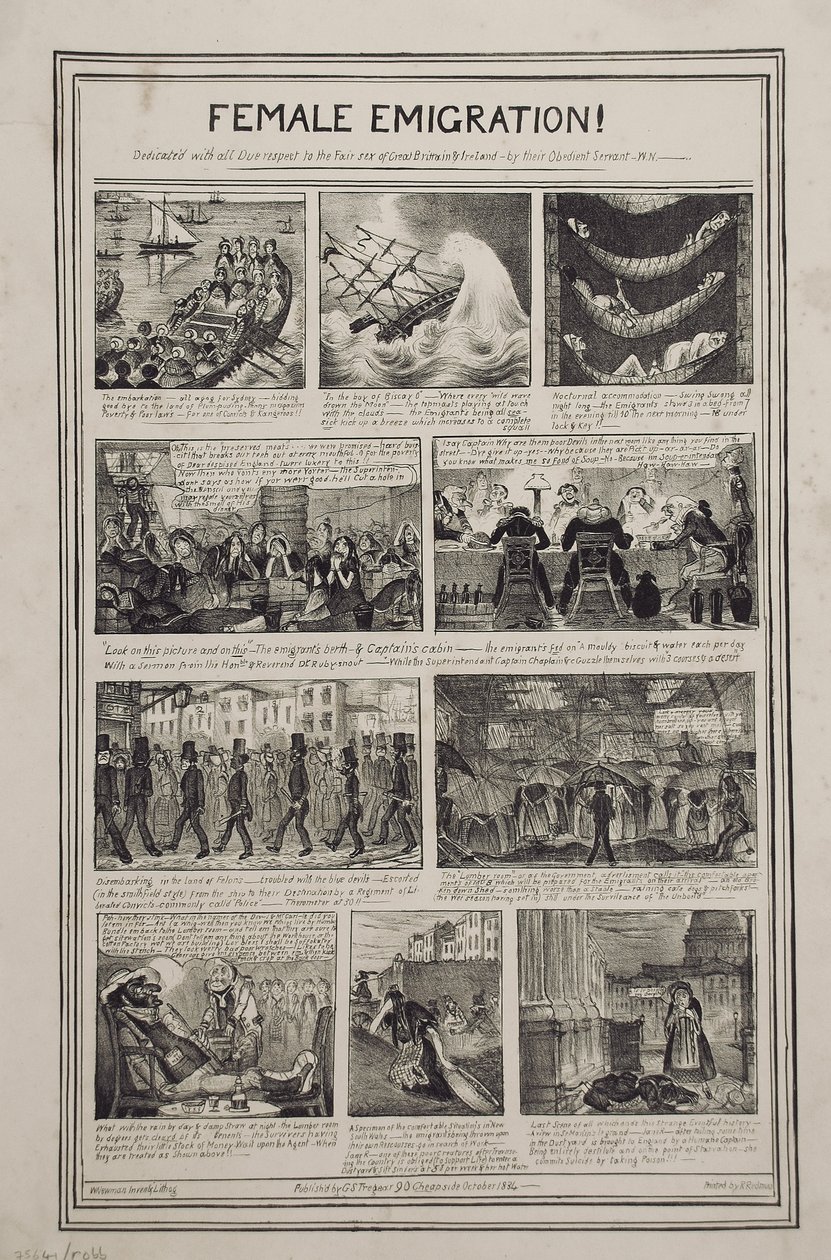 Female Emigration!, trykt af R. Redman for G.S. Tregear, 90 Cheapside, London, oktober 1834 af W. Newman