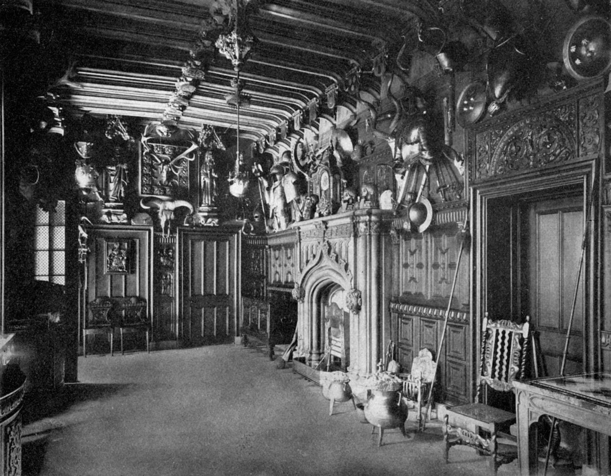 Salen i Abbotsford Hall, nær Melrose, Skotland, 1924-1926 af WA Mansell