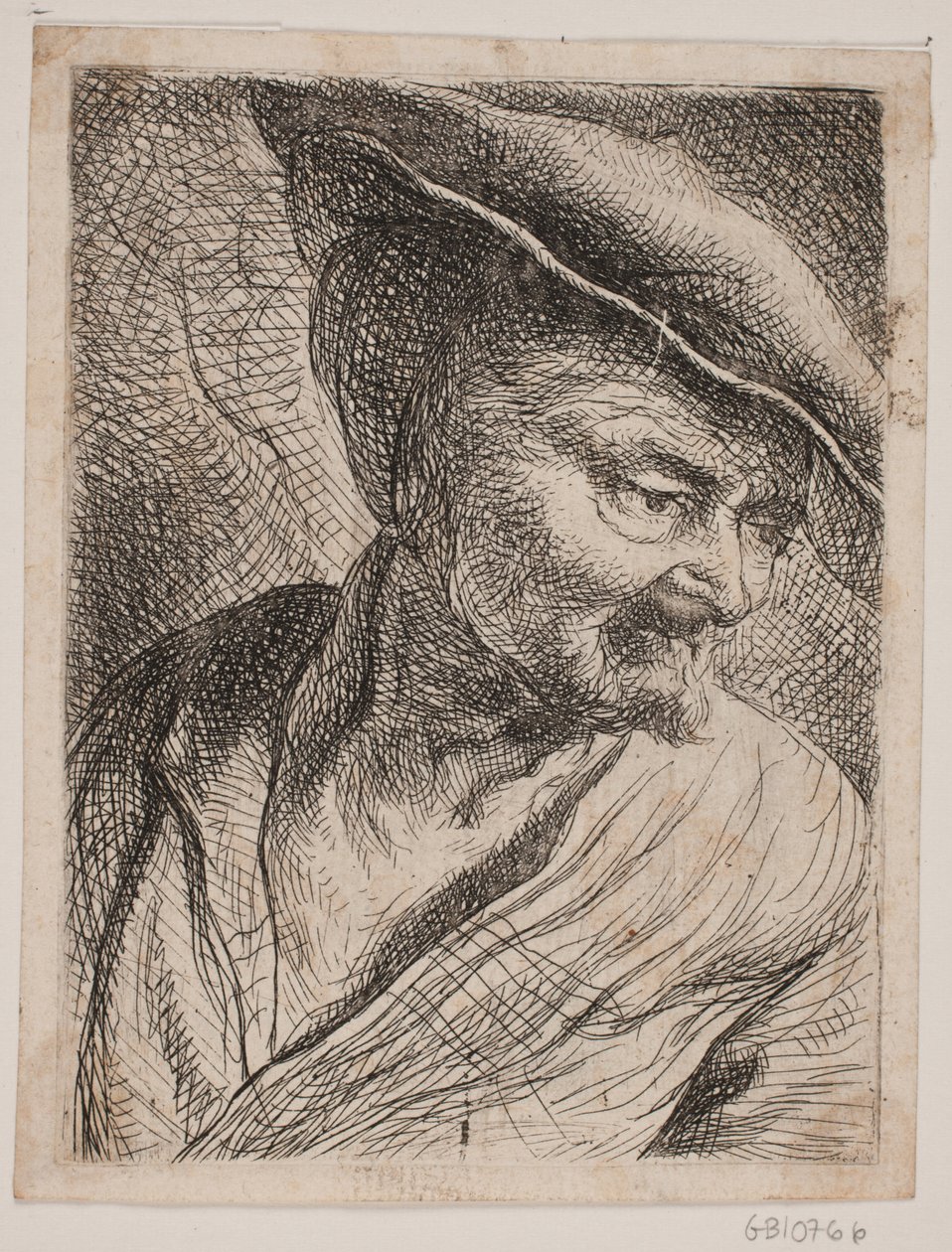 Brystbillede af en Mand, der ser nedad af W.A. Müller