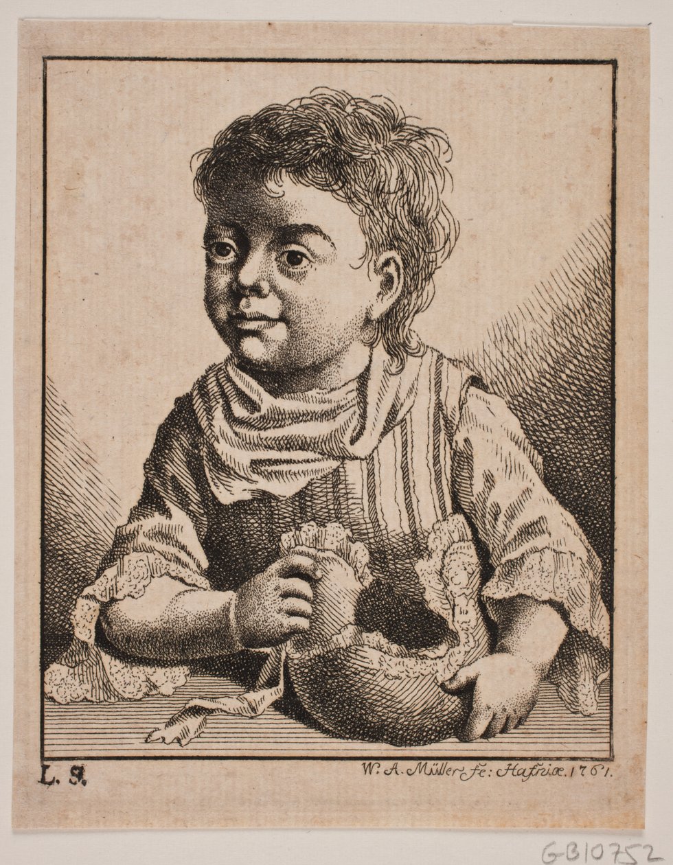 En lille Pige, halv Figur af W.A. Müller