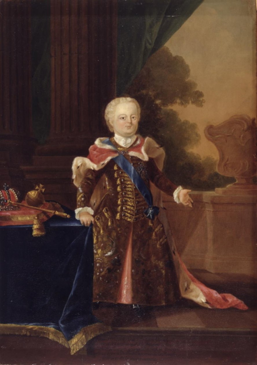 Ivan III eller Ivan VI Antonovich. Portræt i fuld længde af W.A. Müller