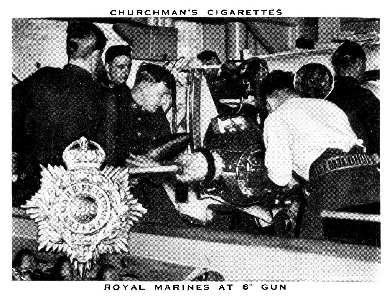 Royal Marines at 6 Gun, 1937. af WA and AC Churchman