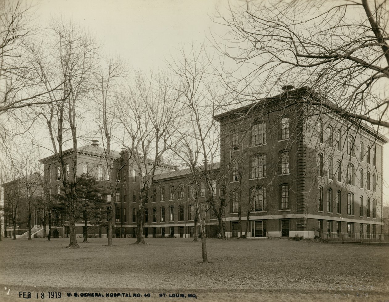 Byinfirmary -bygning på U.S. General Hospital af W.C. Persons