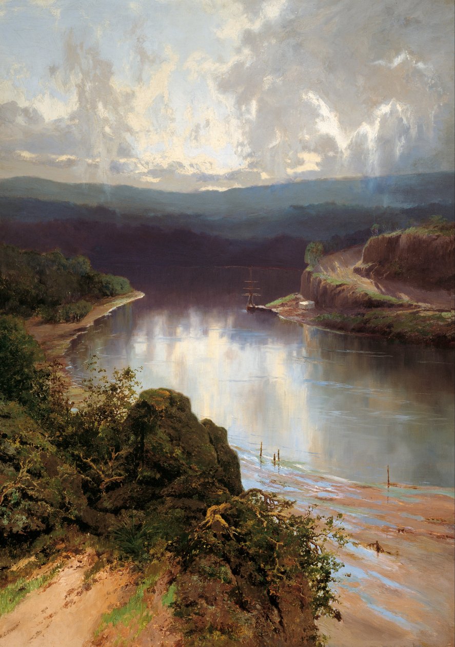 En australsk fjord af W.C. Piguenit