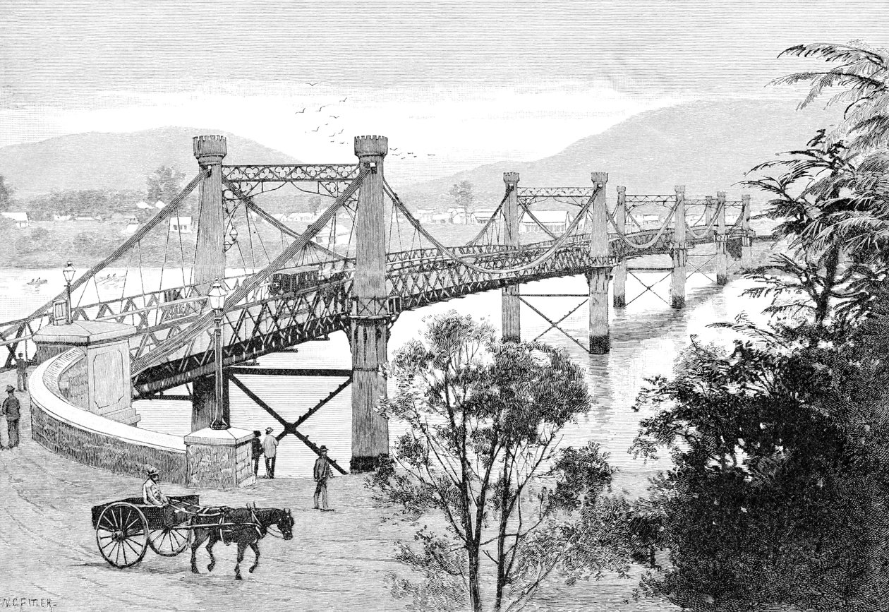 The Bridge, Rockhampton, Queensland, Australien, 1886 af WC Fitler