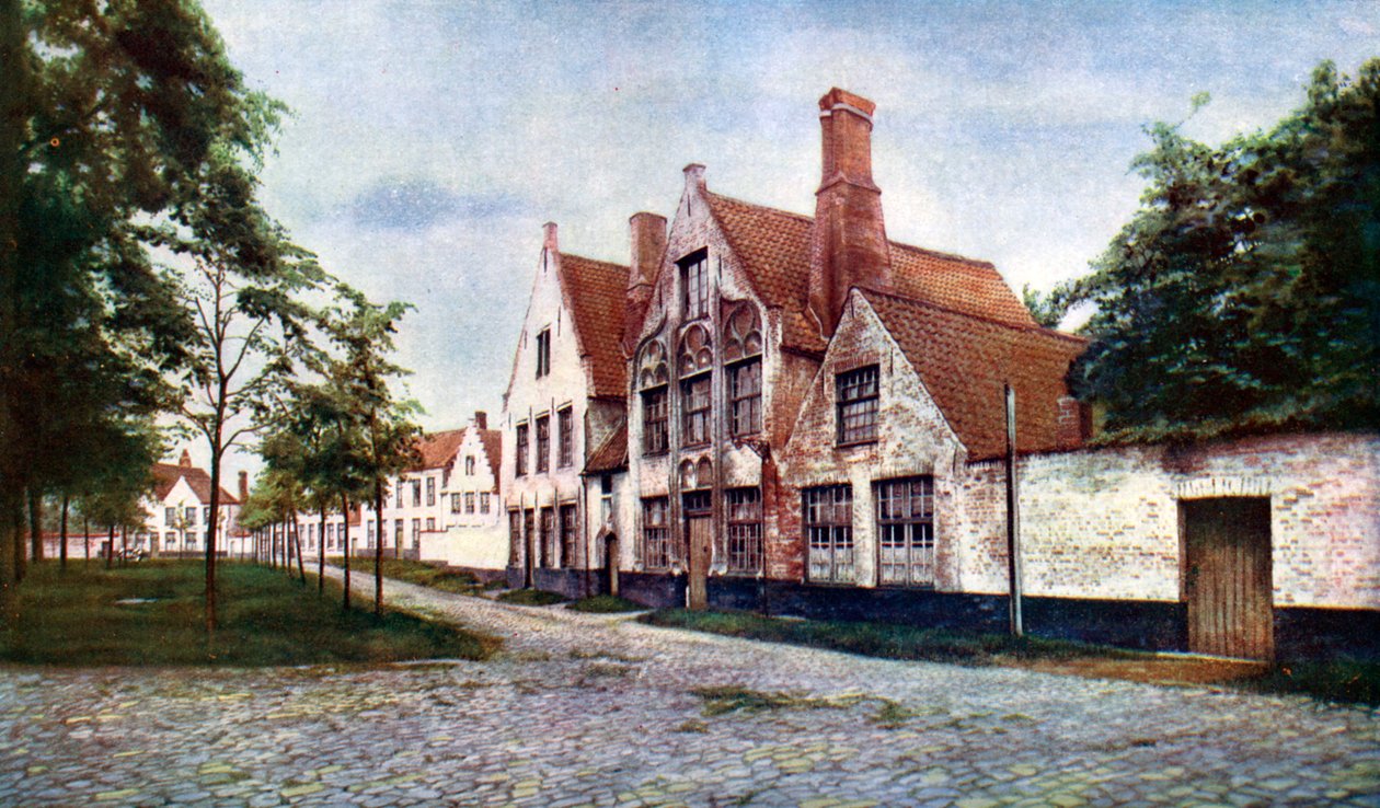 Beguinage of the Vineyard, Brugge, Belgien, c1924. af WH Smith