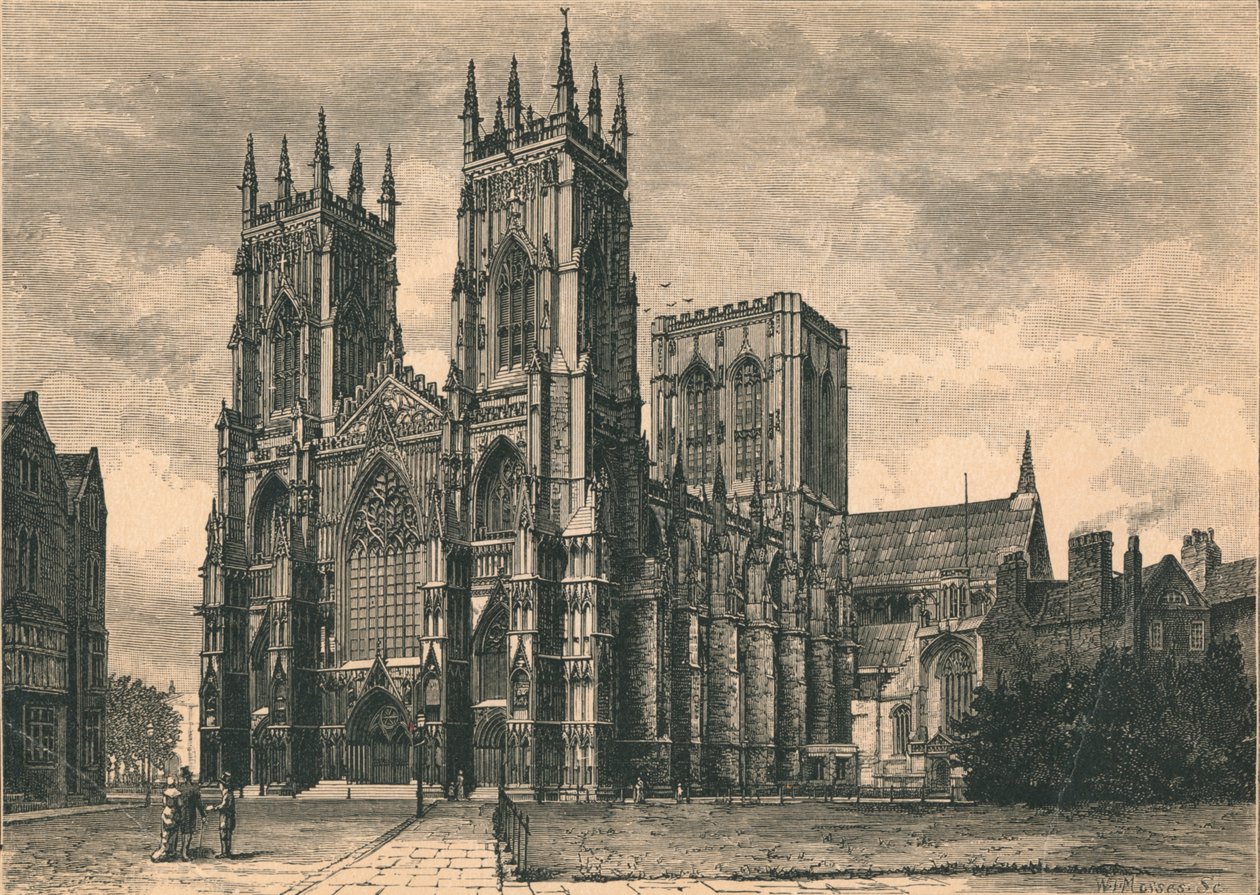 Udsigt over York Minster, c1800-tallet af WI Mosses