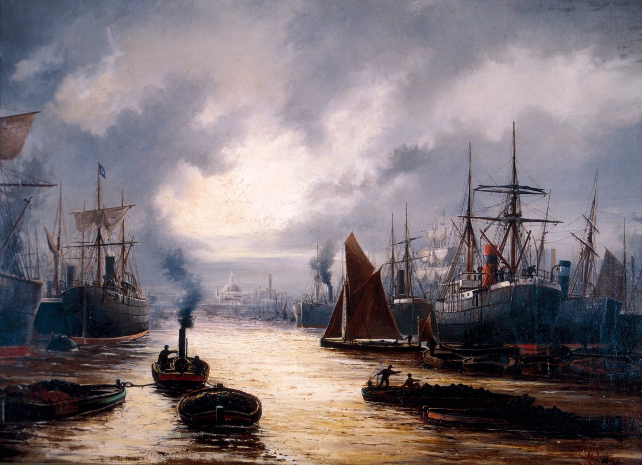 The Pool of London, 1892 af WJ Baker