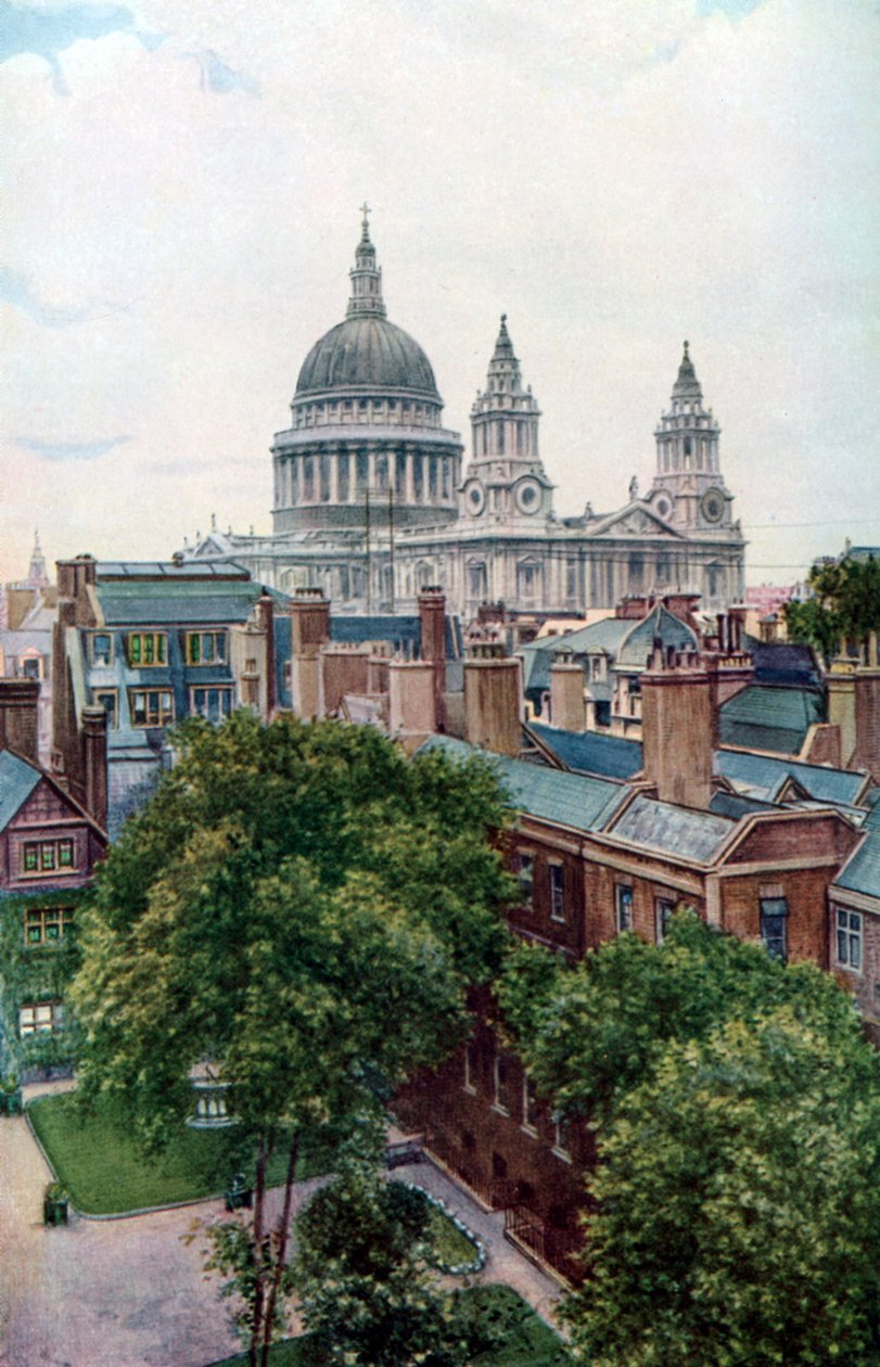 Udsigt fra Old Bailey mod St Pauls Cathedral, London, c1930