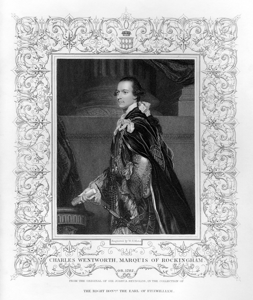 Portræt af Charles Wentworth, marquis af Rockingham af W.T. Mote