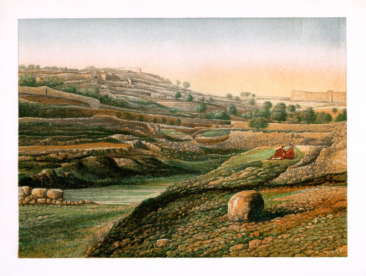 Gihons dal og nedre bassin, Jerusalem, c1870 af W. Dickens