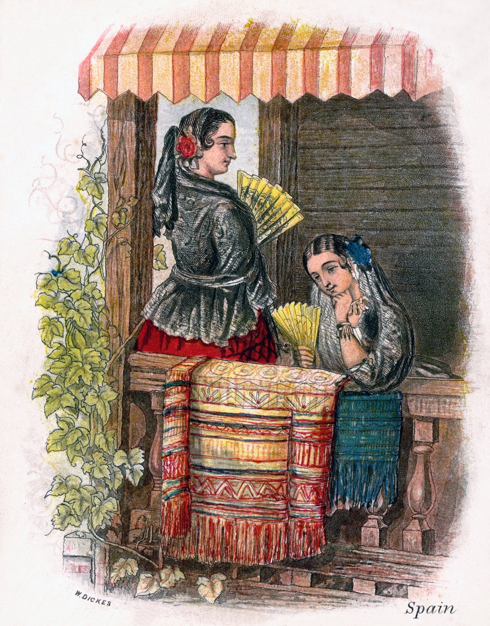 Spansk pige, 1809. af W. Dickes