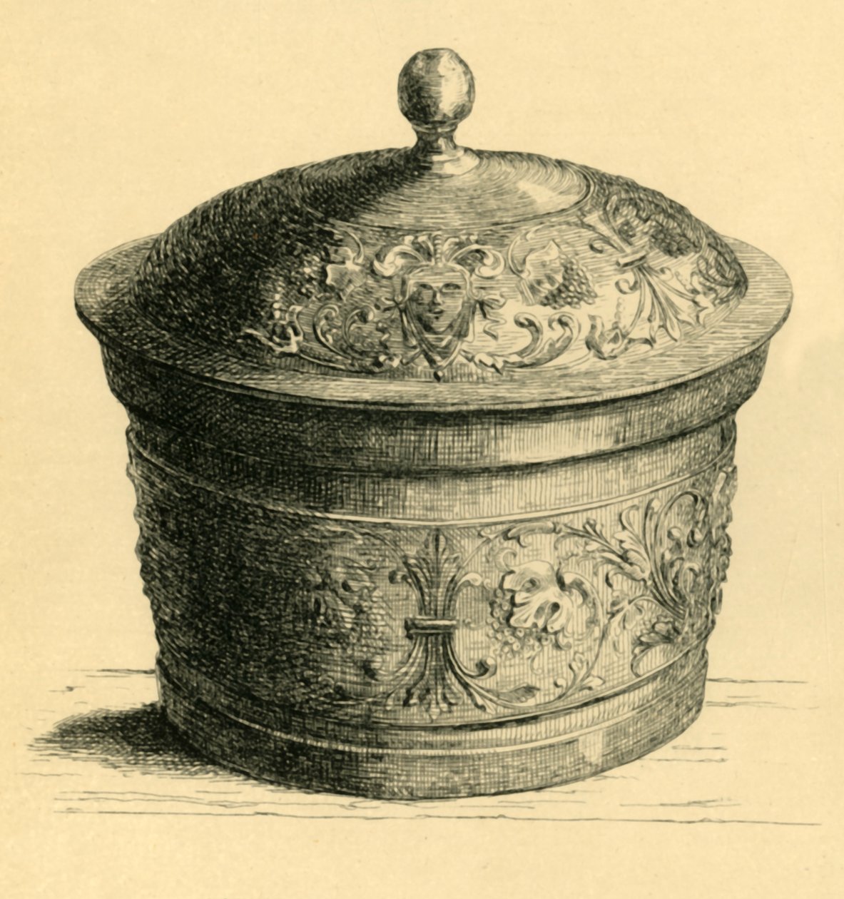 Metalkasse med låg, c1600, 1881. af W. E. Mackaness