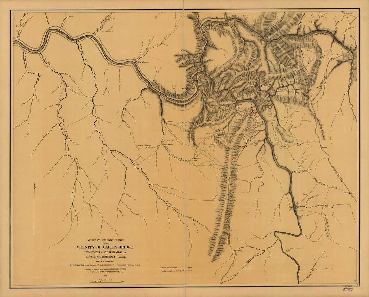 Militær rekognoscering i nærheden af Gauley Bridge, Department of Western Virginia, Brig. Genl. W. S. Rosecrans, comd