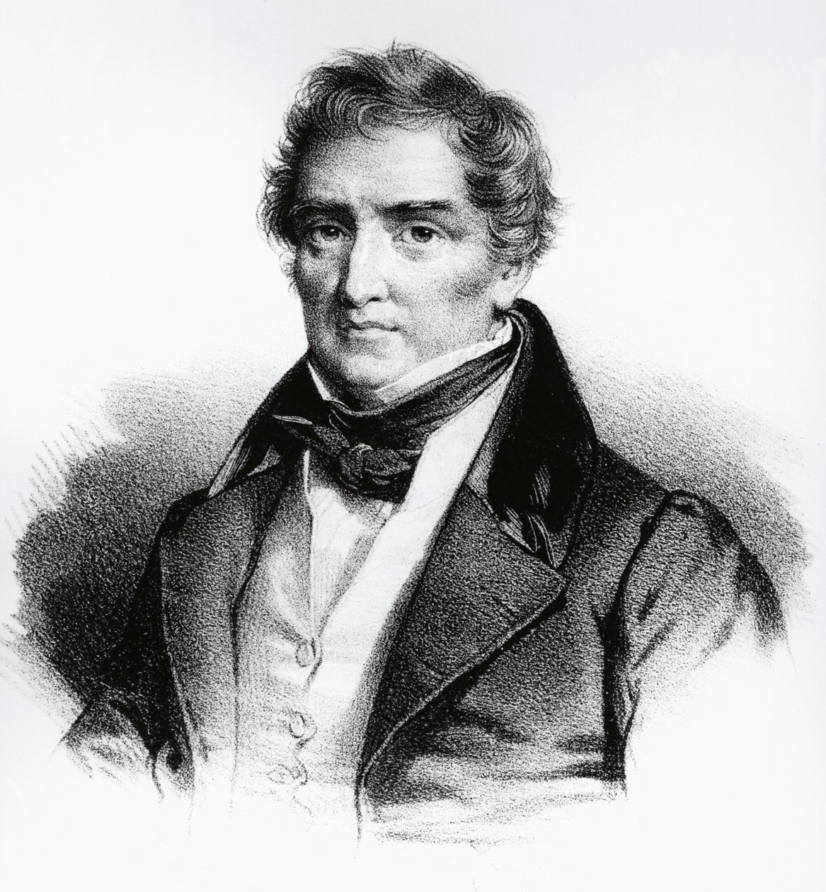 Portræt af Francois Joseph Victor Broussais (1772-1838) fransk læge, gravering af John Ward Dunsmore