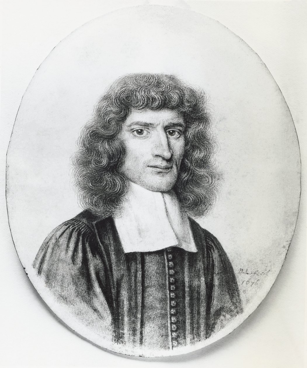 Portræt af Isaac Barrow (1630-1677), engelsk kristen teolog og matematiker, gravering af John Ward Dunsmore