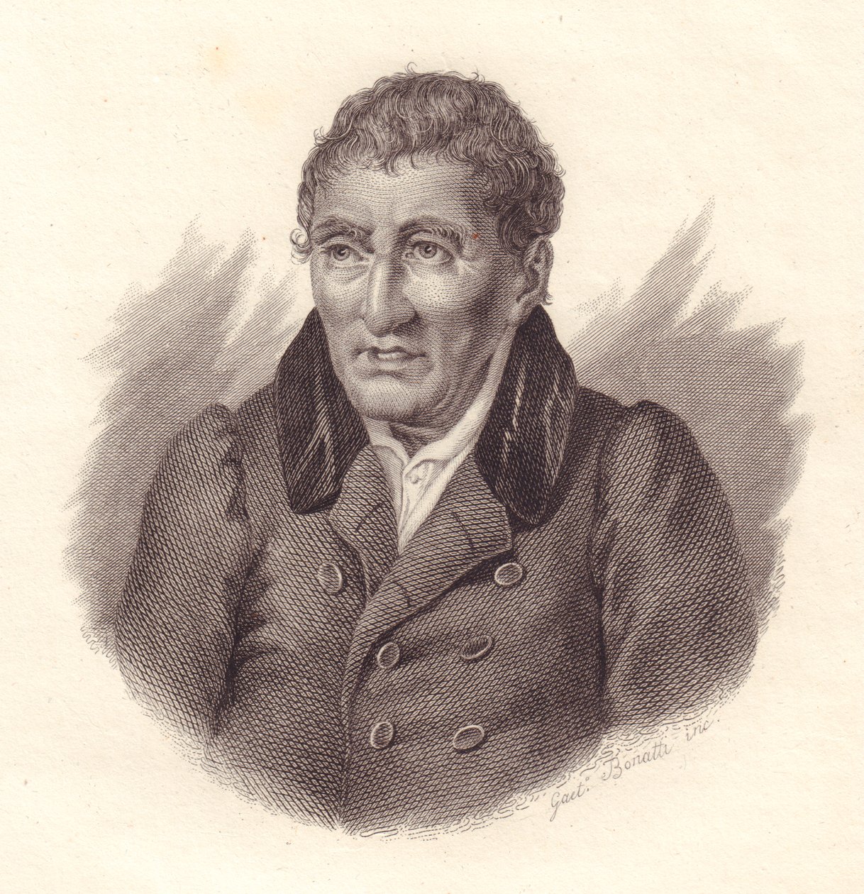 Portræt af den italienske digter Jacopo Vittorelli (1749-1835), kobberstik af Bonatti af John Ward Dunsmore