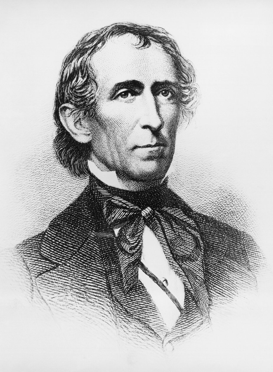 Portræt af John Tyler (1790-1862), amerikansk advokat og politiker, der tjente som 10. præsident for USA fra 1841 til 1845, gravering efter daguerreotypi af John Ward Dunsmore