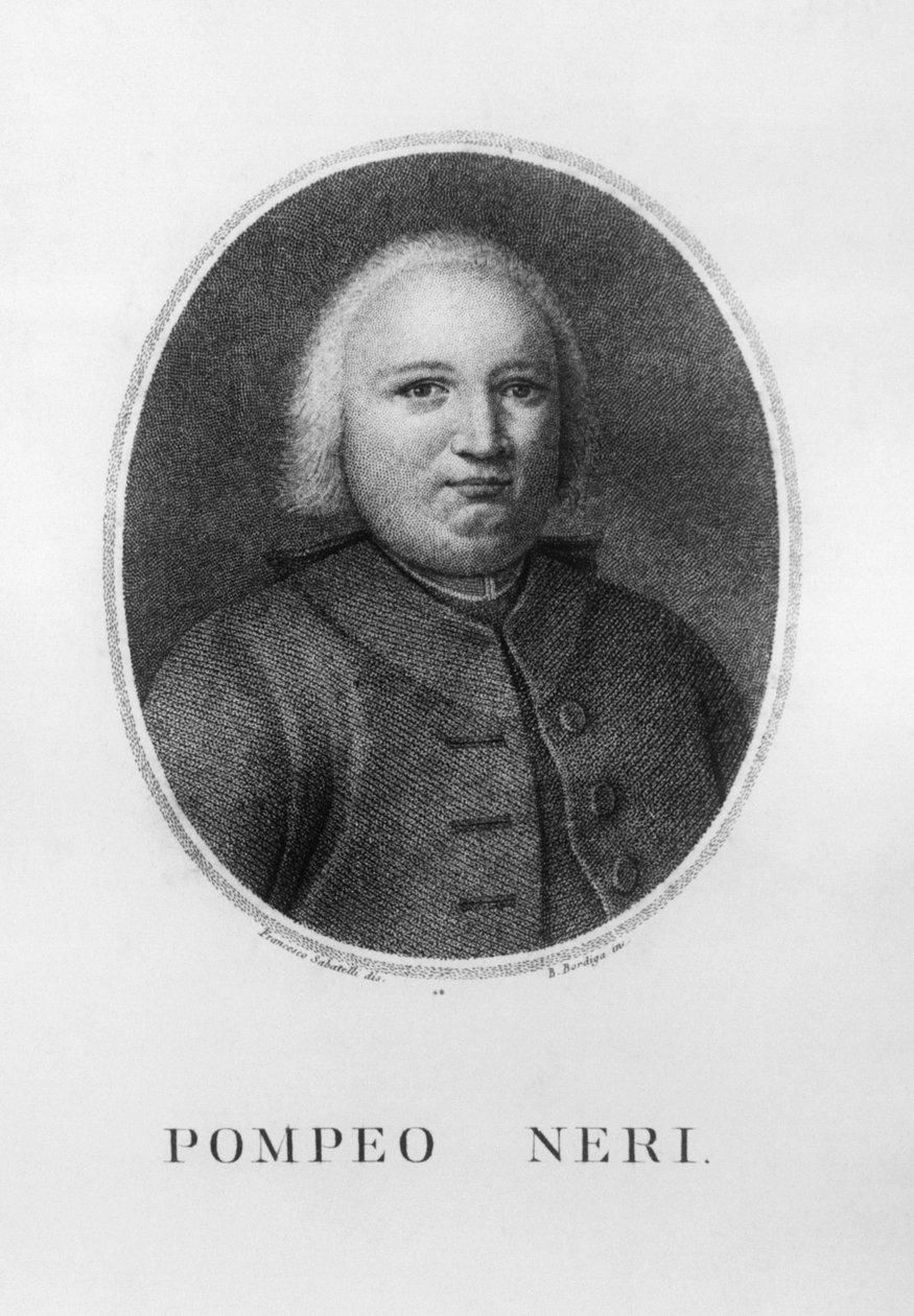 Portræt af Pompeo Neri (1706-1776), italiensk jurist og politiker, radering af Benedetto Bordiga (1768-1847) efter tegning af Francesco Sabatelli (1803-1829) af John Ward Dunsmore