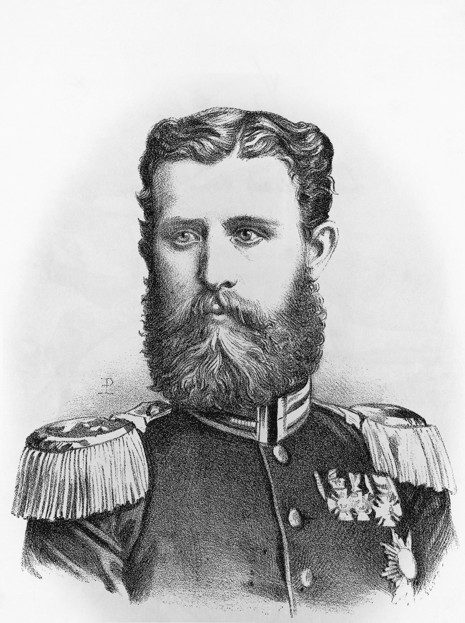 Portræt af prins Leopold af Hohenzollern-Sigmaringen (1835-1905), preussisk kandidat til den spanske trone, gravering af John Ward Dunsmore