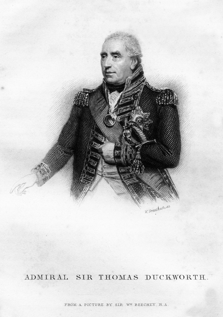 Sir John Thomas Duckworth 1747-1817, britisk flådeofficer, 1837. af W. Greatbatch