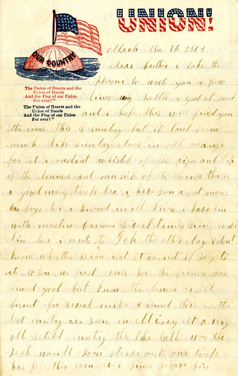 Brev fra W. H. Dennis til bror, 16. marts 1862 af W. H. Dennis