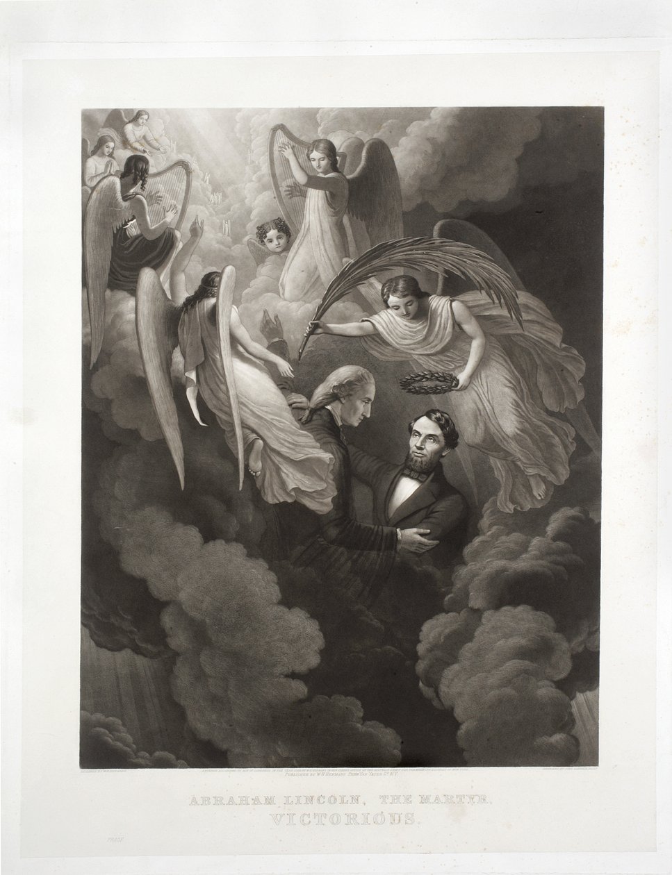 Abraham Lincoln, The Martyr, Victorious, graveret af John Sartain (1808-97), ca. 1866 af W. H. Hermans