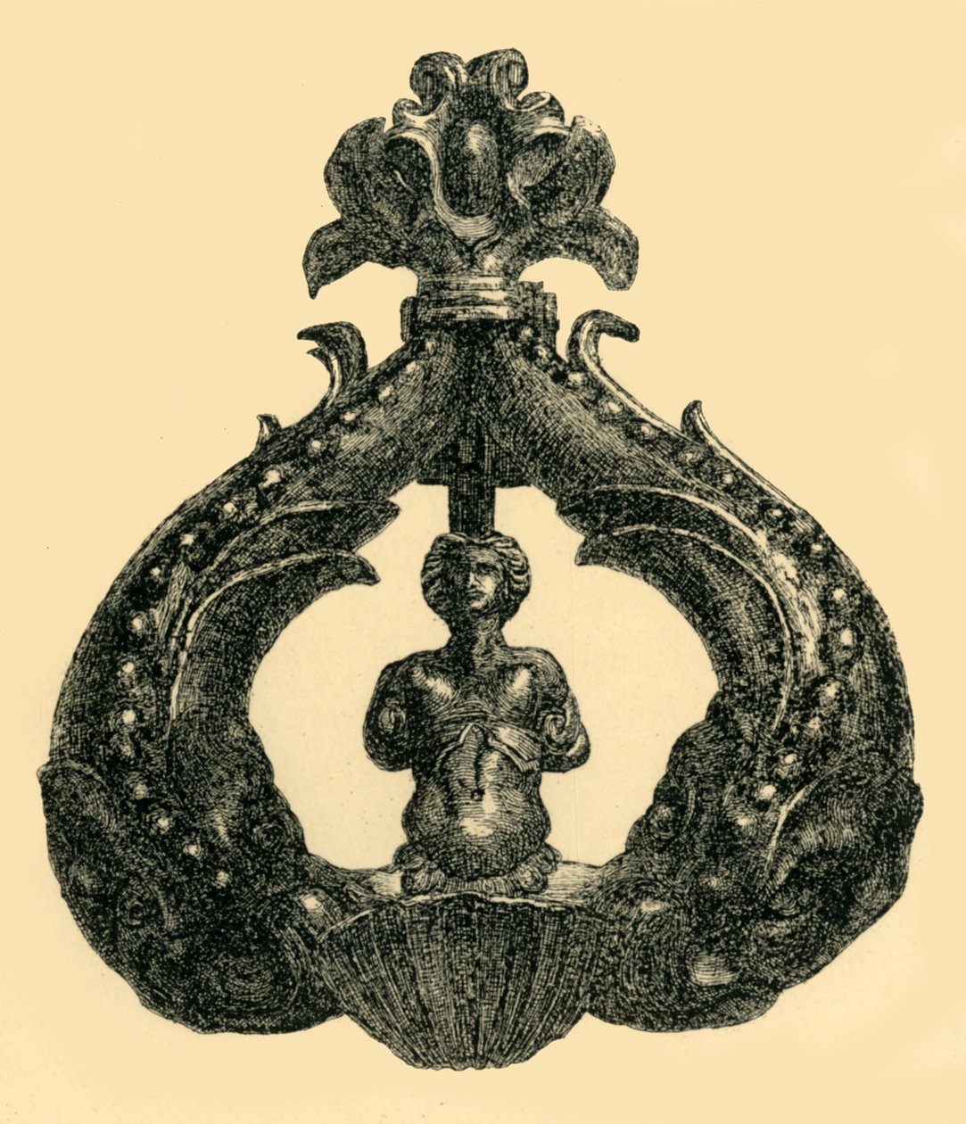 Dørhammer af bronze, c1550-1600, 1881. af W. Harbutt