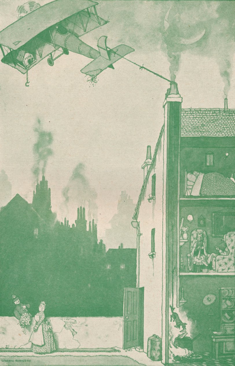 En forladt ung pilot, der tilegner sig en andens rationer, c1918 1919 af William Heath Robinson