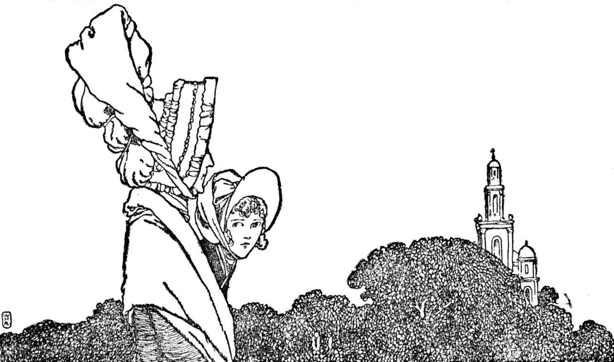 Karen og den gamle dame gik til kirken, c1930 af William Heath Robinson