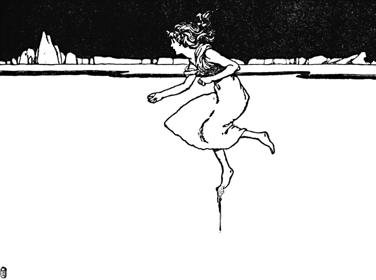 Hun løb videre så hurtigt som hun kunne, c1930 af William Heath Robinson