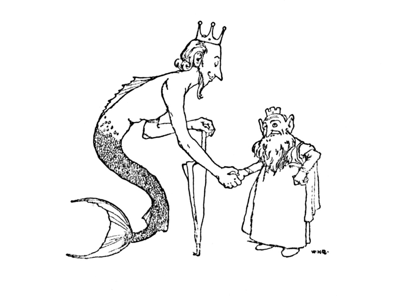 Mer-kongen skal inviteres først, c1930 af William Heath Robinson