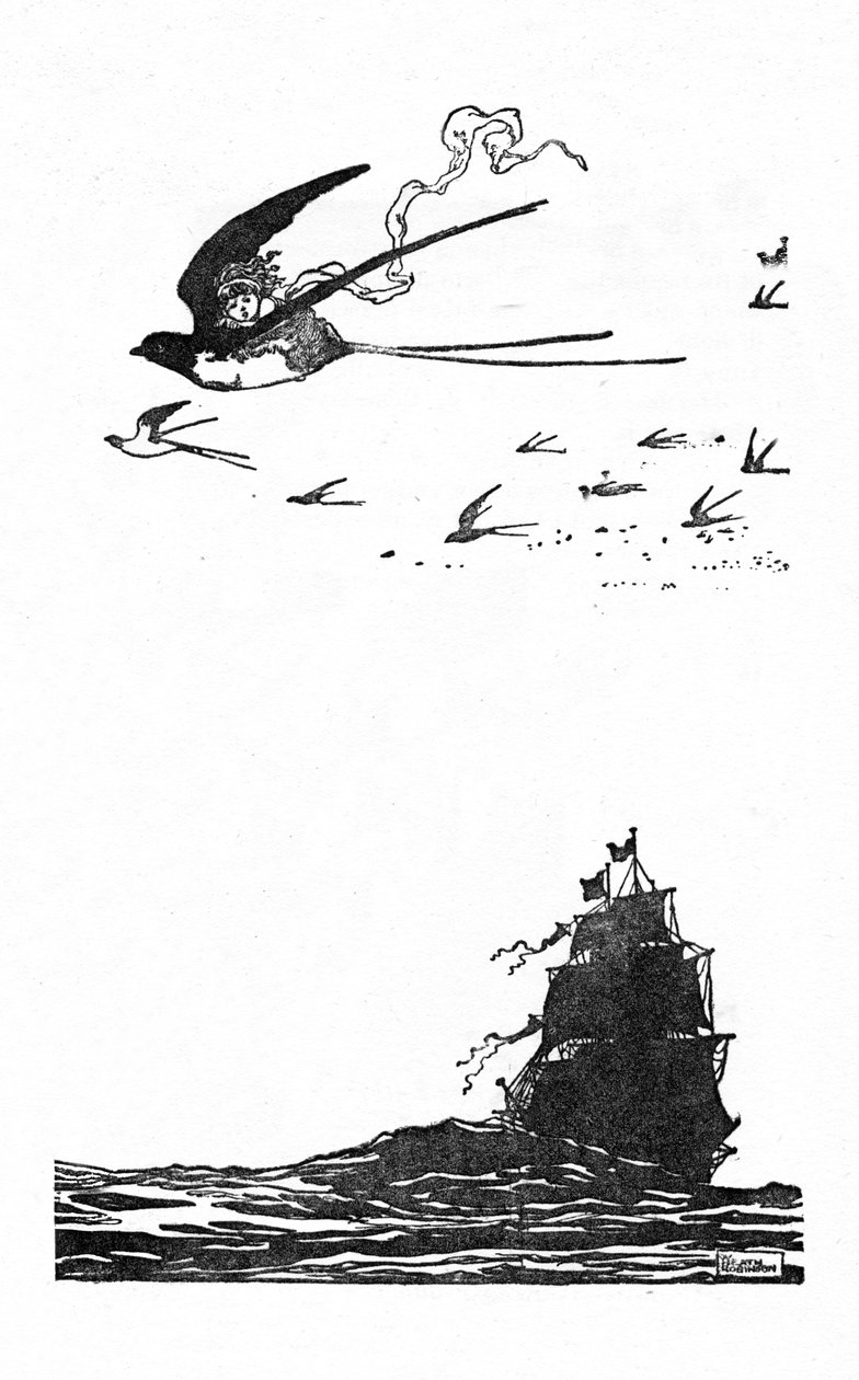 Svalen svævede højt op i luften, c1930 af William Heath Robinson