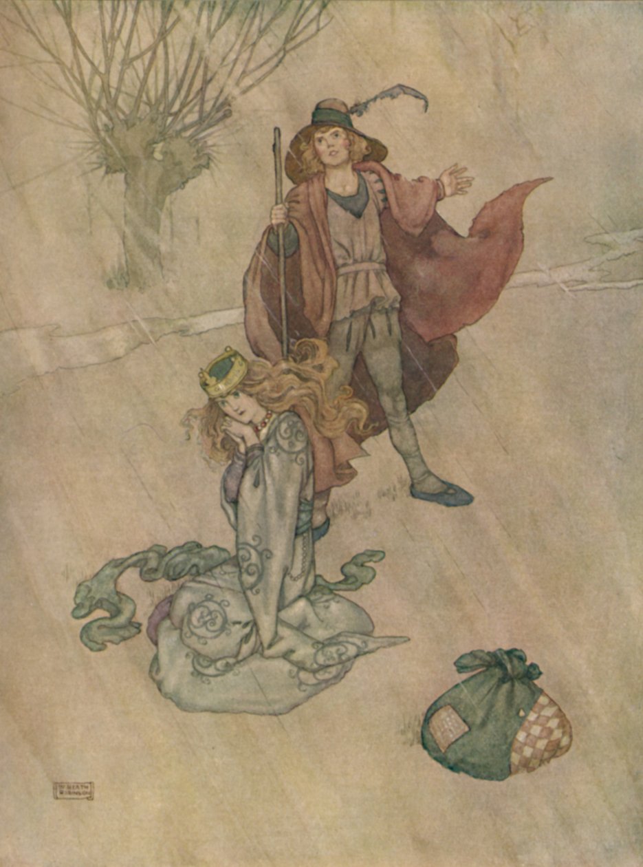 Svinehyrden skældte ud og regnen væltede ned, c1930 af William Heath Robinson