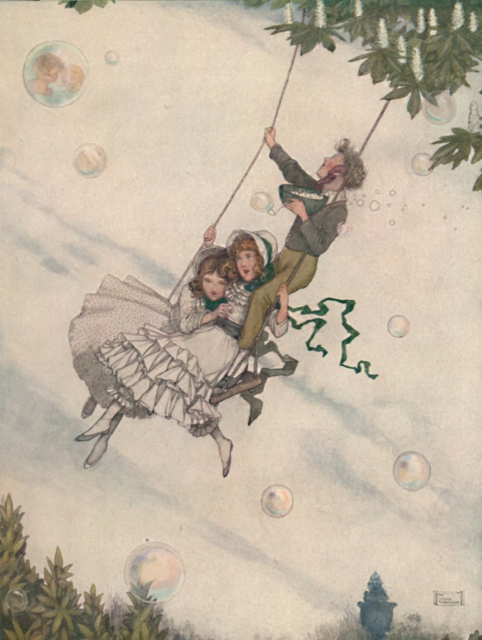 Swing Moves og boblerne flyver opad, c1930 af William Heath Robinson