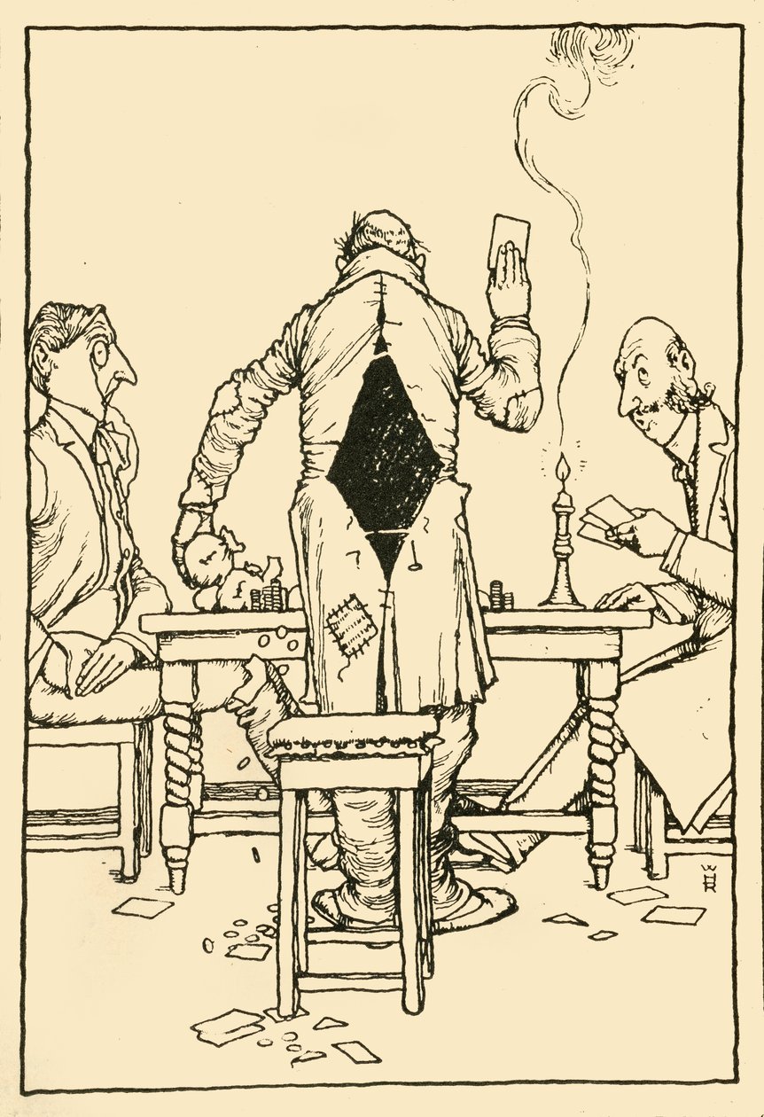 Vinderkortet på diamant-eset, 1910. af William Heath Robinson