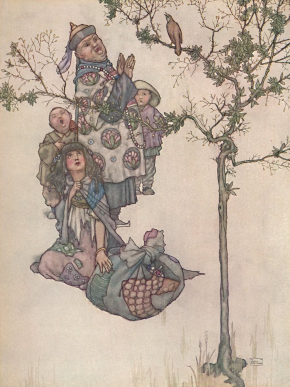 Så begyndte nattergalen at synge, c1930 af William Heath Robinson